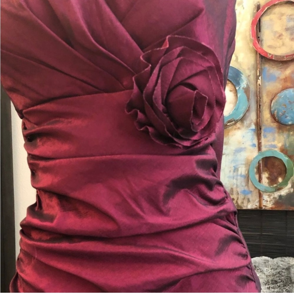 NWT vintage 90s burgundy metallic shine mermaid Prom cocktail party dress Sz S